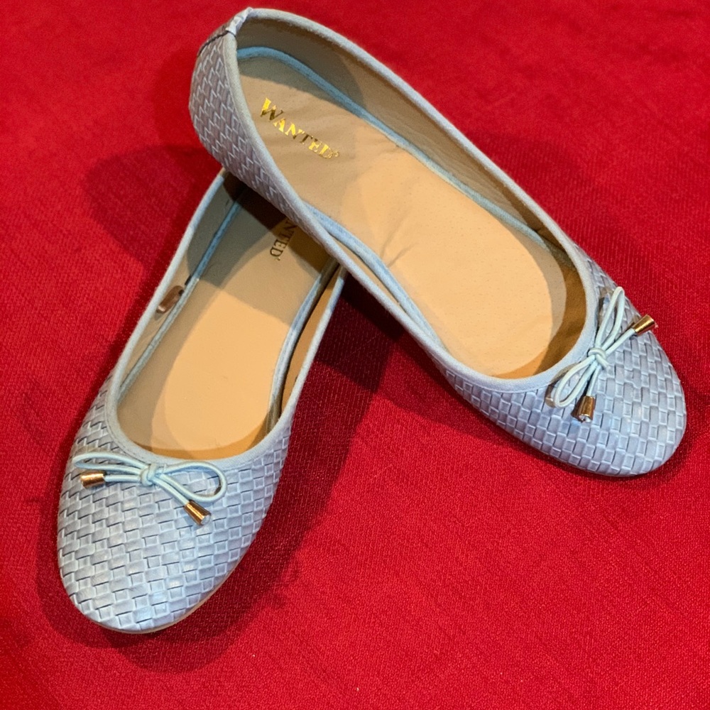 Ice Blue Ballet Flats